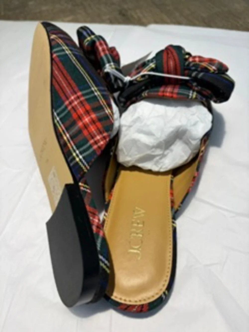 J. CREW Tartan slip-on mules, Size 7.5